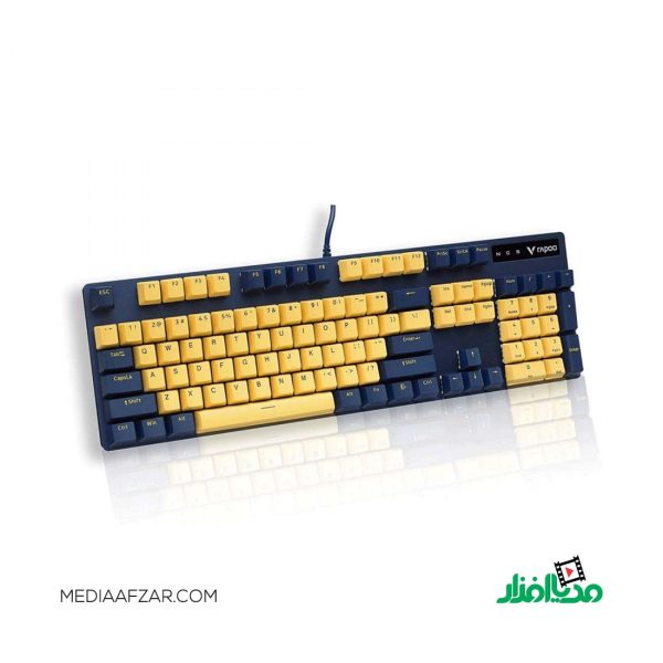 کیبورد گیمینگ رپو مدل Rapoo V500 Pro Yellow Blue